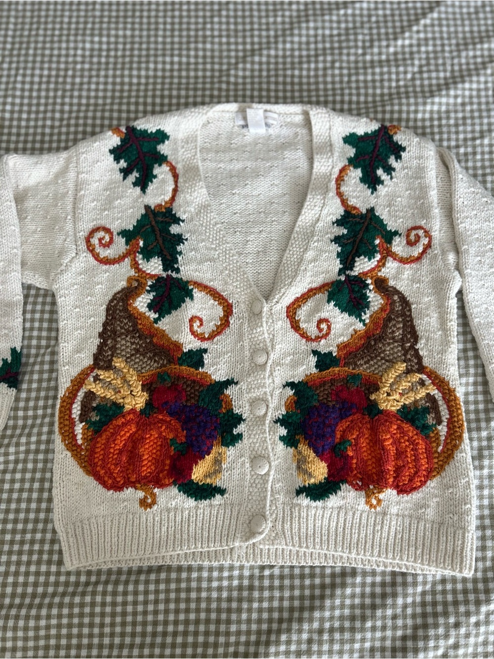 Autumn/Fall Cardigan Sweater Pumpkin Embroidery